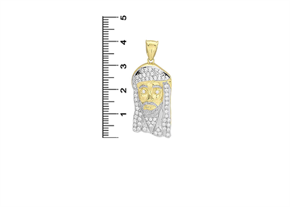 Jesus Face Pendant with CZ's